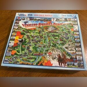 White Mountain Stratton-Bromley Magic Jigsaw Puzzle - Blue, Green, Red